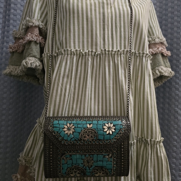 Handbags - Turquoise Mosaic Crossbody Bag